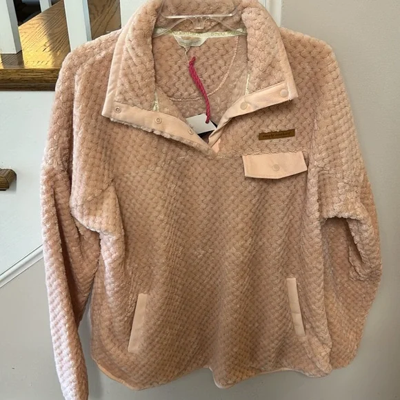 Simply Southern NEW Blush Quilted Sherpa Fleece Pullover - Picture 2 of 14